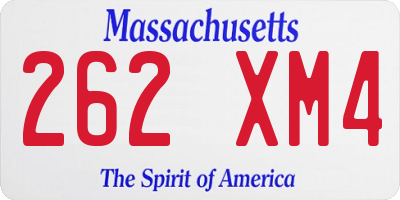MA license plate 262XM4