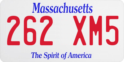 MA license plate 262XM5