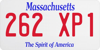 MA license plate 262XP1