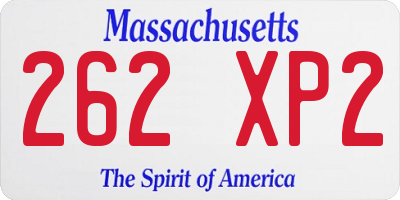 MA license plate 262XP2