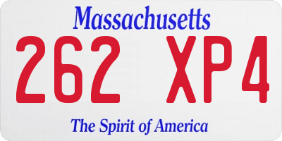 MA license plate 262XP4