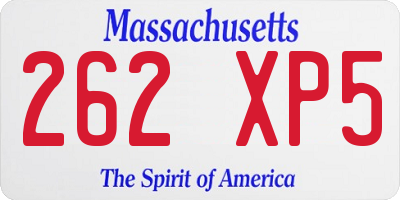 MA license plate 262XP5