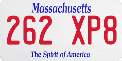 MA license plate 262XP8