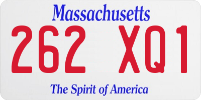 MA license plate 262XQ1