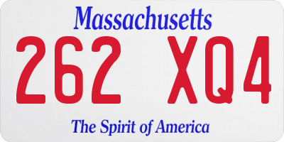 MA license plate 262XQ4