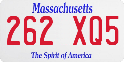MA license plate 262XQ5