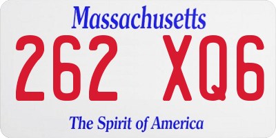 MA license plate 262XQ6