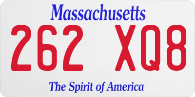 MA license plate 262XQ8