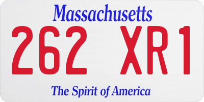 MA license plate 262XR1