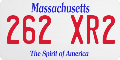 MA license plate 262XR2
