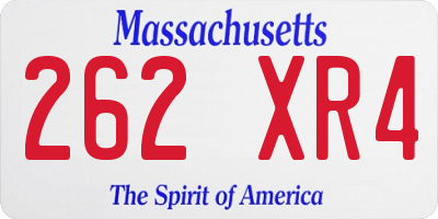 MA license plate 262XR4