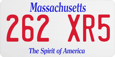 MA license plate 262XR5