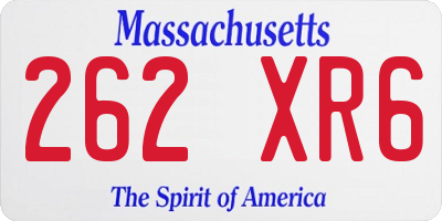 MA license plate 262XR6