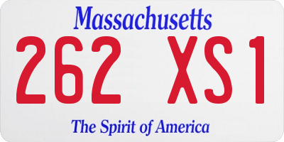 MA license plate 262XS1
