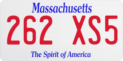 MA license plate 262XS5