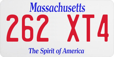 MA license plate 262XT4