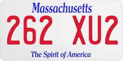 MA license plate 262XU2