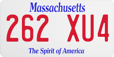 MA license plate 262XU4