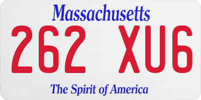 MA license plate 262XU6
