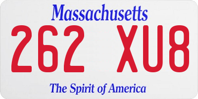 MA license plate 262XU8