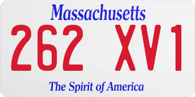 MA license plate 262XV1