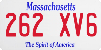 MA license plate 262XV6