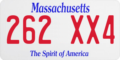 MA license plate 262XX4