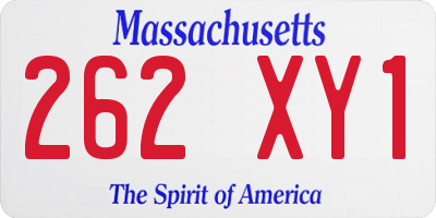 MA license plate 262XY1