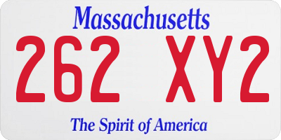 MA license plate 262XY2