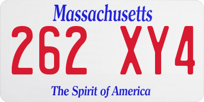 MA license plate 262XY4
