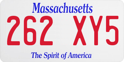 MA license plate 262XY5