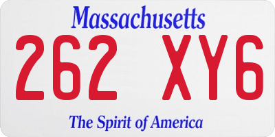 MA license plate 262XY6
