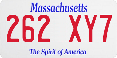 MA license plate 262XY7