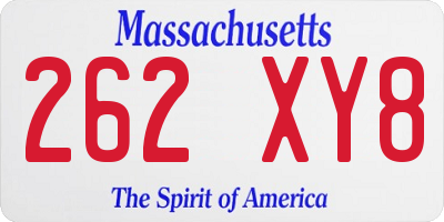 MA license plate 262XY8