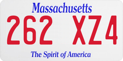 MA license plate 262XZ4