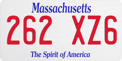 MA license plate 262XZ6