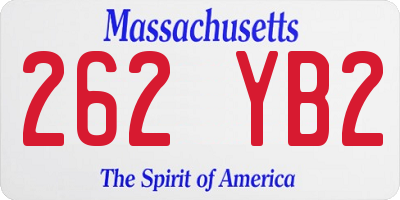 MA license plate 262YB2