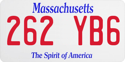 MA license plate 262YB6