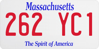 MA license plate 262YC1