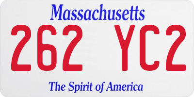 MA license plate 262YC2