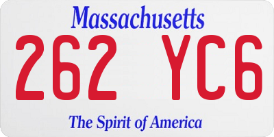 MA license plate 262YC6