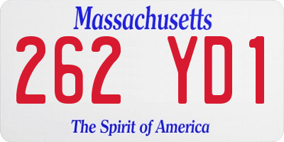 MA license plate 262YD1