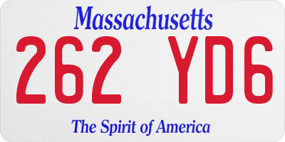 MA license plate 262YD6
