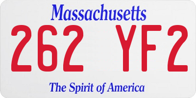MA license plate 262YF2