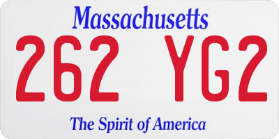 MA license plate 262YG2