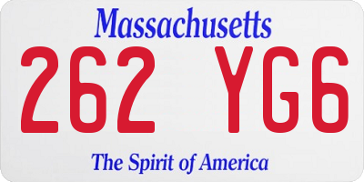 MA license plate 262YG6