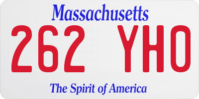 MA license plate 262YH0