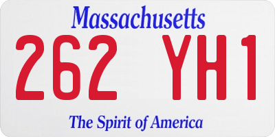 MA license plate 262YH1