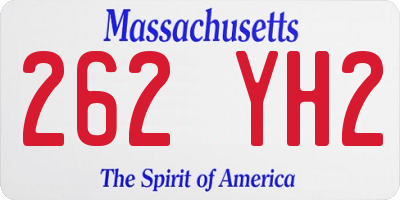 MA license plate 262YH2