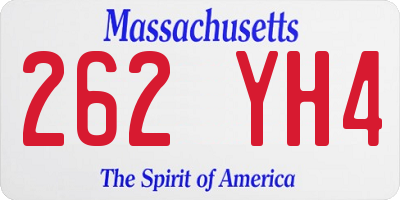MA license plate 262YH4